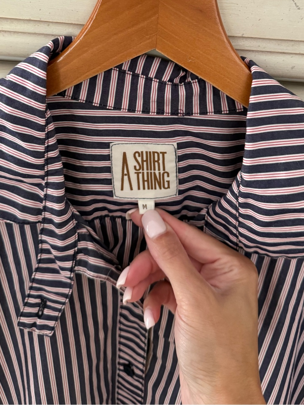 Striped Cotton Preppy Button Shirt - Picture 4 of 6